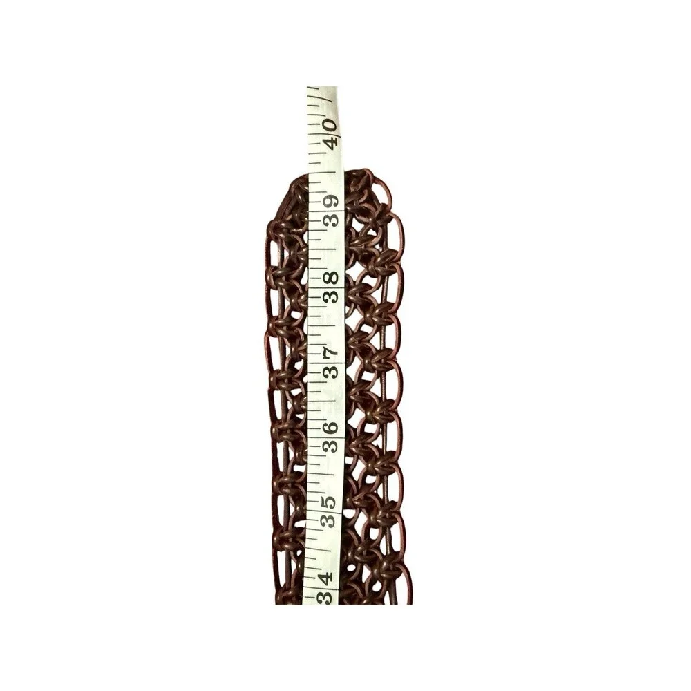 Boho Faux Turquoise Stone Statement Belt Brown Woven Leather Wide Western Belt